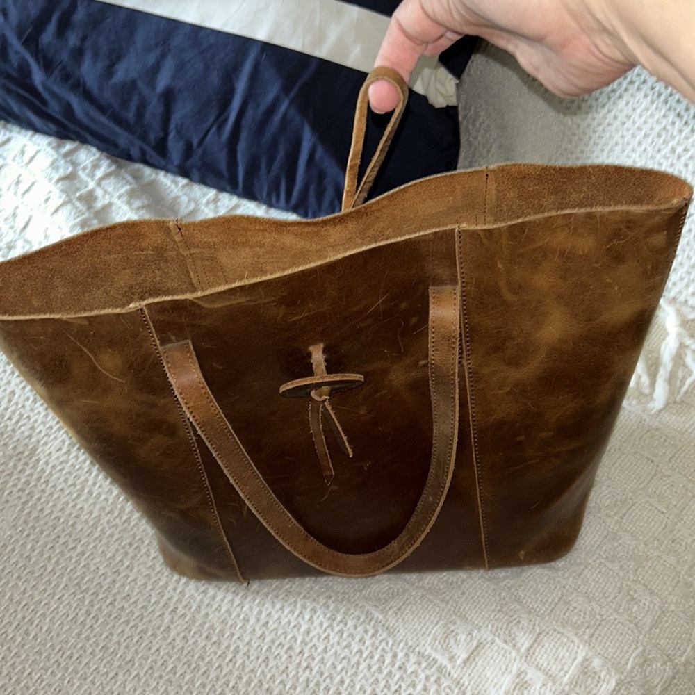 Leather Tote Bag - Brown Excellent Condition